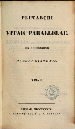 Plutarchi Vitae parallelae, 1