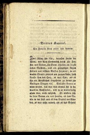 Drittes Kapitel. Die Familie Platz reiset von dannen.