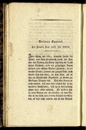 Drittes Kapitel. Die Familie Platz reiset von dannen.