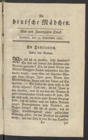 Vier und Zwanzigstes Stück