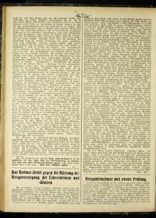 Kriegsteilnehmer und zweite Prüfung