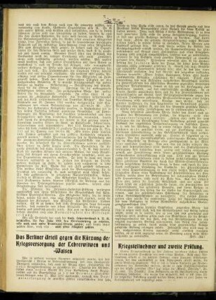 Kriegsteilnehmer und zweite Prüfung