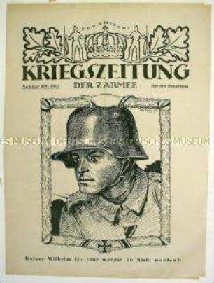 Feldzeitung der 7. Armee zum Geburtstag von Kaiser Wilhelm II.