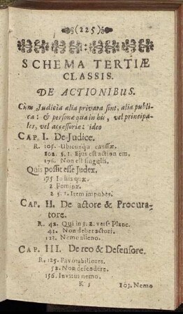 Schema Tertiæ Classis.