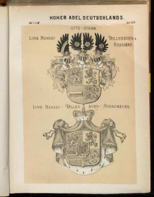 Taf. 217. Otto-Stamm. Linie Nassau Dillenburg u. Hadamar. - Linie Nassau- Dillenburg- Schaumburg.