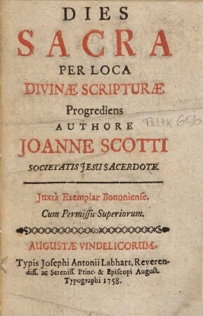 Dies sacra per loca Divinae Scripturae progrediens : Juxta Exemplar Bonouiense