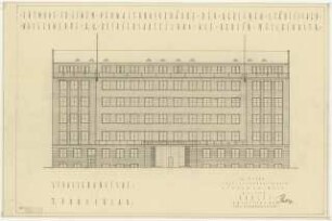 Berliner Städtische Wasserwerke, Berlin-Mitte Verwaltungsgebäude: Fassadenansicht 1:100, 7. Vorschlag