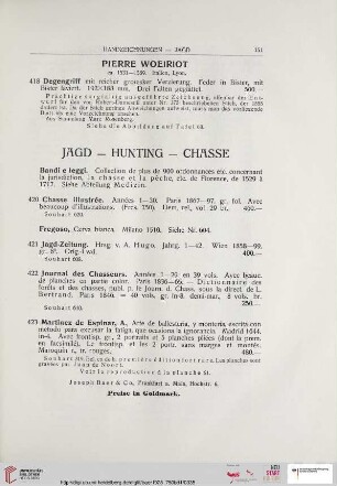 Jagd - Hunting - Chasse (Nr. 420 - 425)