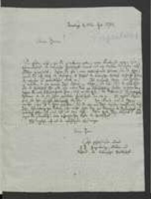 Brief von Georg Heinrich Piepenbring an Regensburgische Botanische Gesellschaft