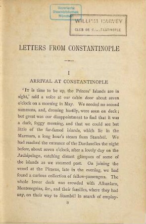 Letters from Constantinople : By Mrs. Max Müller. With 12 illustr.