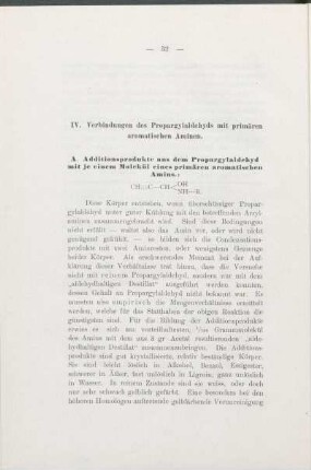 IV. Verbindungen des Propargylaldehyds mit primären aromatischen Aminen.