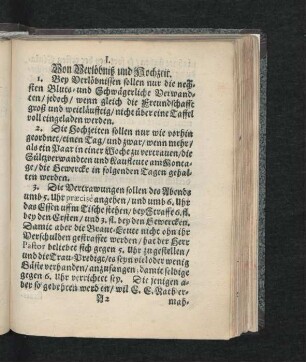 I. Von Verlöbniss und Hochzeit.