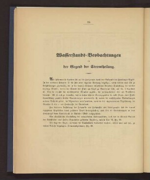Wasserstands-Beobachtungen in der Gegend der Stromtheilung