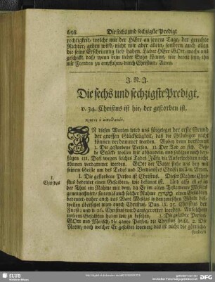 Die sechs und sechzigste Predigt