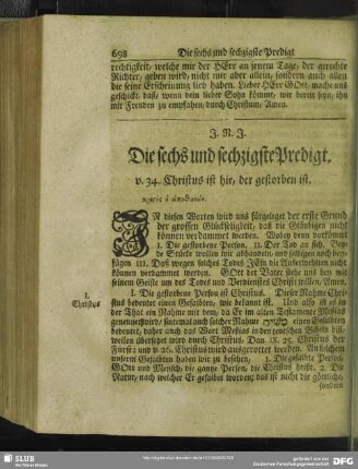 Die sechs und sechzigste Predigt