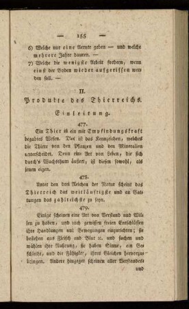 II. Produkte des Thierreichs.