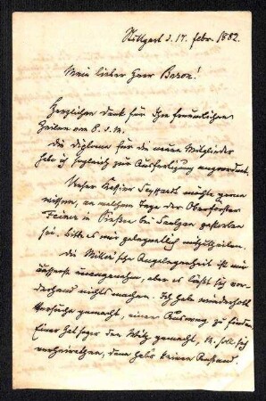Brief von Ferdinand Krauss an R.v. Koenig