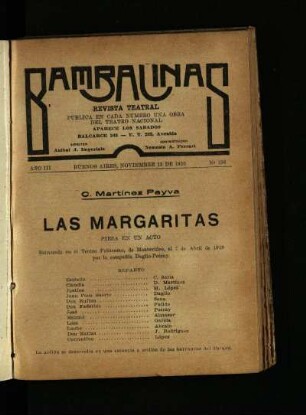 Las margaritas : pieza en un acto