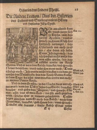 Die Andere Lection/ Aus der Historien des Leidens und Sterbens unsers Herrn und Heylandes Jesu Christi.