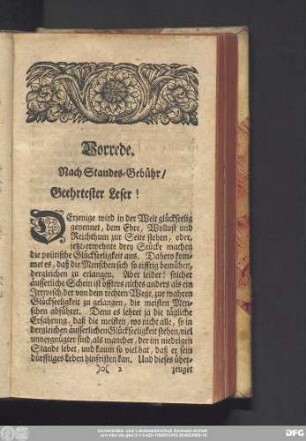 Vorrede. Nach Standes-Gebühr, Geehrtester Leser!