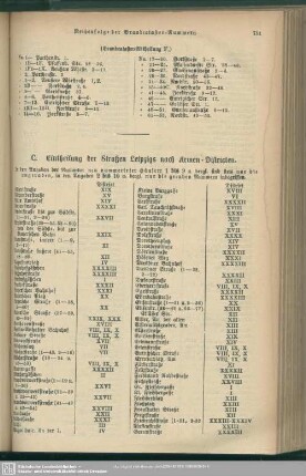 C. Eintheilung der Straßen Leipzigs nach Armen-Districten