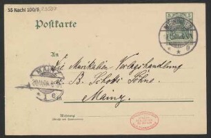 Brief an B. Schott's Söhne : 19.11.1904