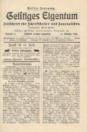 Nummer 2 (15. Oktober 1906)
