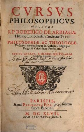 Cvrsvs Philosophicvs