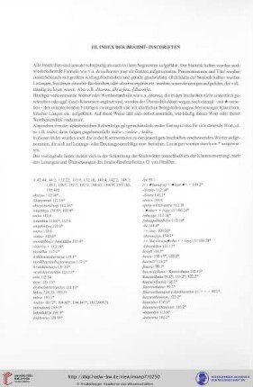 III. Index der Brāhmī-Inschriften