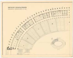Olympia-Stadion Berlin: Grundriss Erdegschoss Nordwest-Viertel 1:200