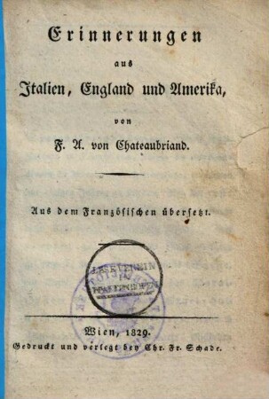 Erinnerungen aus Italien, England und Amerika