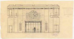 Verlagshaus des Scherl-Verlages, Berlin (?): Innenwandansicht mit geschnittenen Emporen der Eingangshalle (Variante)