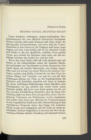 Droben Gnade, Drunten Recht