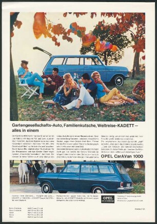 Gartengesellschafts-Auto, Familienkutsche, Weltreise-Kadett - alles in einem