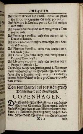 Von dem Handel auf das Königreich Dänemarck und Norwegen.