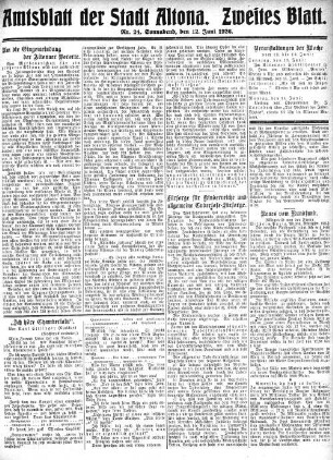 Nummer 24. Zweites Blatt. : Sonnabend, den 12. Juni 1926