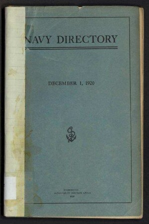 Navy Directory - Officers of the United States Navy, December 1, 1920.