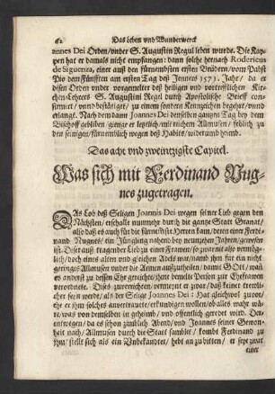 Das acht und zweintzigste Capitel. Was sich mit Ferdinand Nugnes zugetragen.