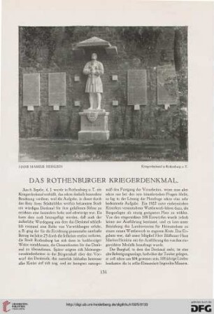 Das Rothenburger Kriegerdenkmal