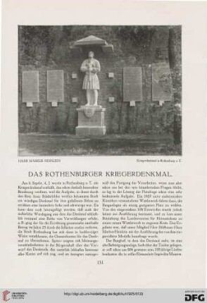Das Rothenburger Kriegerdenkmal