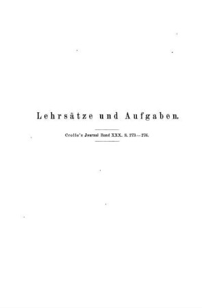 Lehrsätze und Aufgaben.