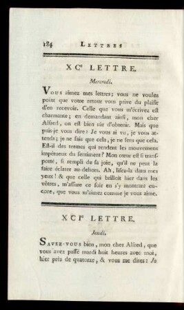 XCIe Lettre. Jeudi.