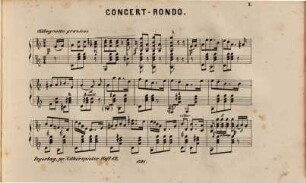 Der praktische Zitherspieler : Samml. leichter u. melodischer Orig.-Musikstücke ; sowohl für 1 als auch für 2 Zithern ... ; zugl. als Anh. meiner Zitherschule, 12. Concert-Rondo