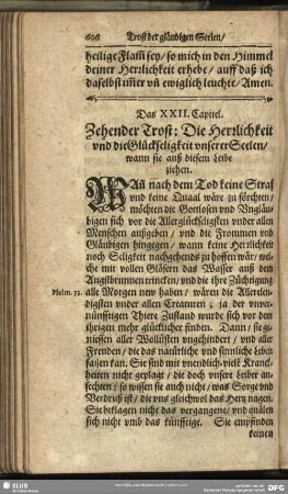 Das XXII. Capitel. Zehender Trost: Die Herrlichkeit und die Glückseligkeit unserer Seelen, wann sie auß diesem Leibe ziehen