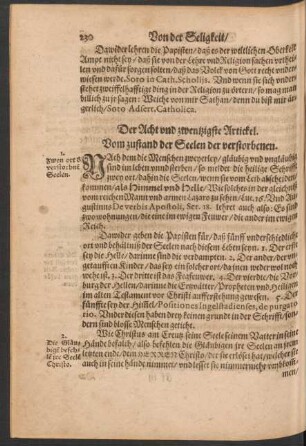Der Acht und zwentzigste Artickel.