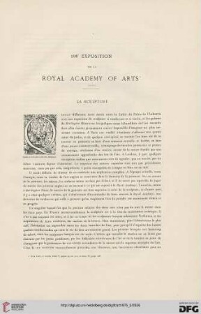 2: 108e exposition de la Royal Academy of Arts, [2] : la sculpture
