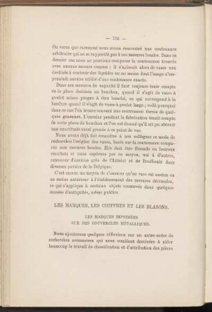 Les marques, les chiffres et les blasons.