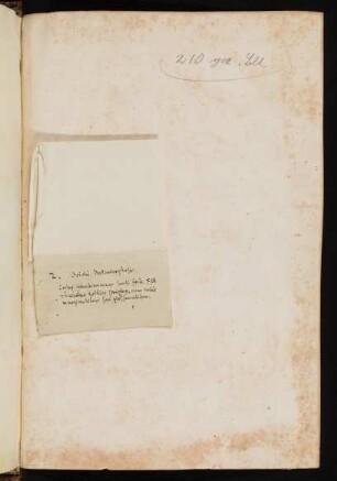 Papierfahne (eingeklappt) mit Signatur und Titelvermerk (18. Jh.)