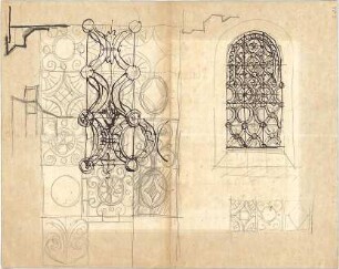 Thiersch, August ; Sakralbauten - Fenster - Glasverzierung (Ansicht, Details)