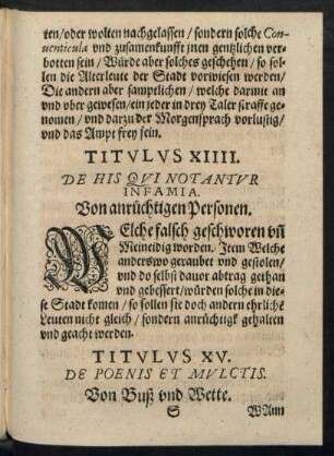 Titulus XV. De Poenis Et Mulctis.